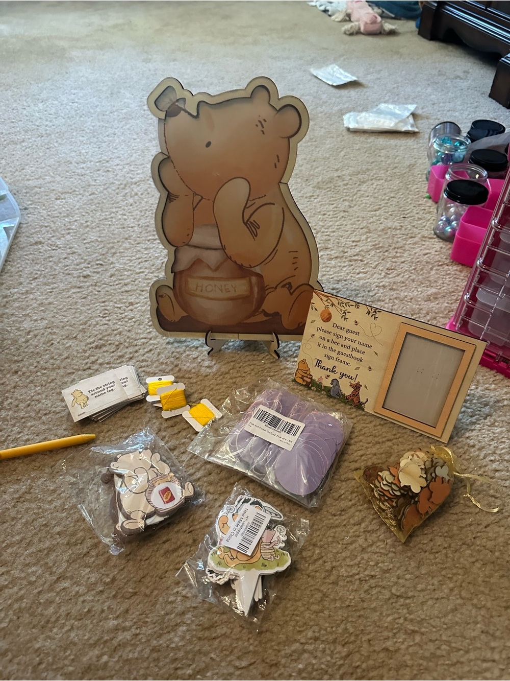 Winnie the Pooh & Friends Pink Baby Shower Kit with Balloons NEW